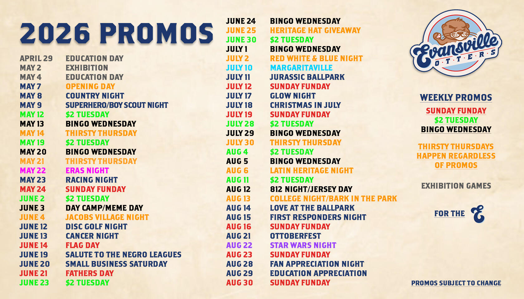 Evansville Otters Promos